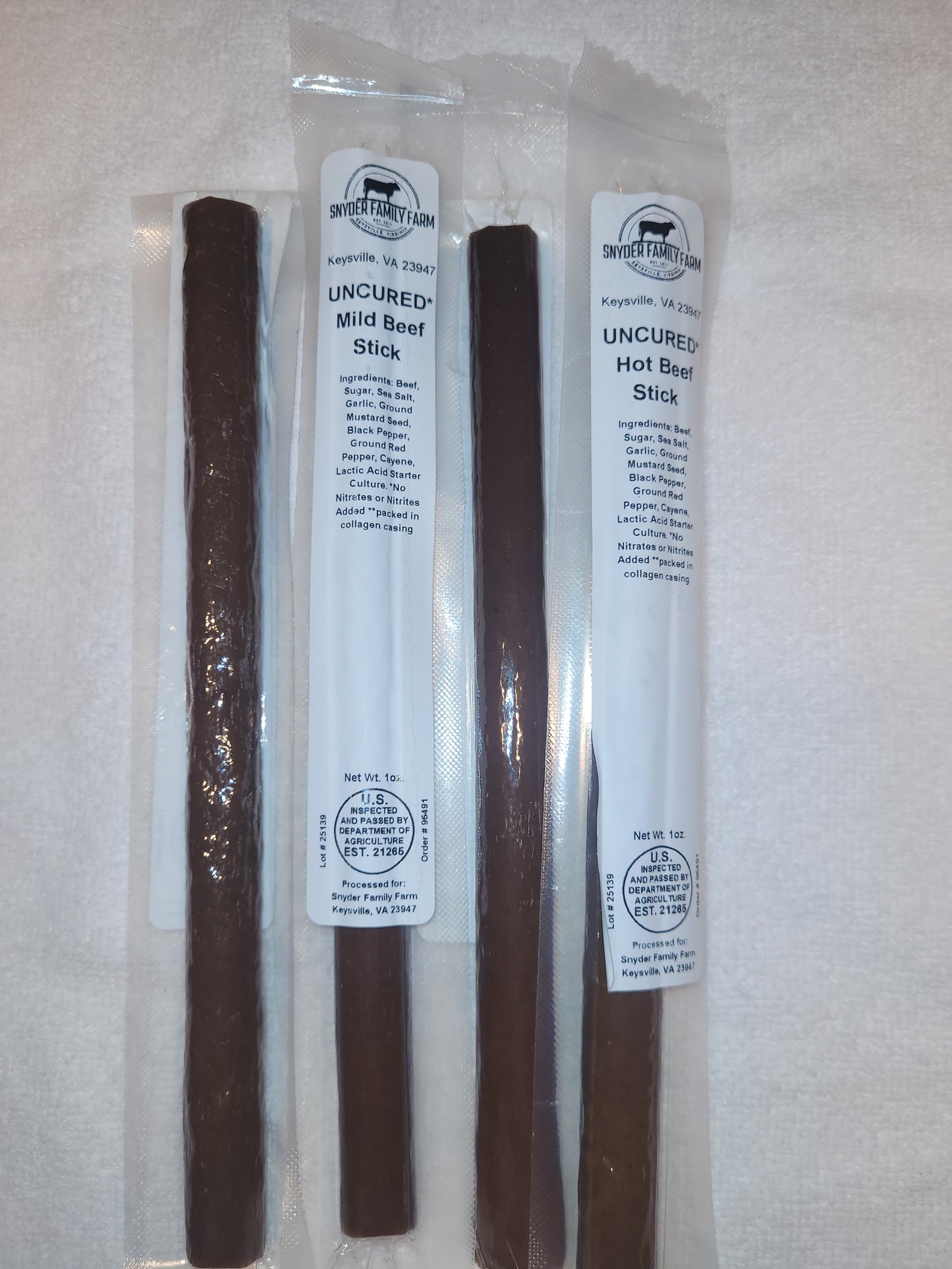 Uncured Beef Snack Sticks -4 pack